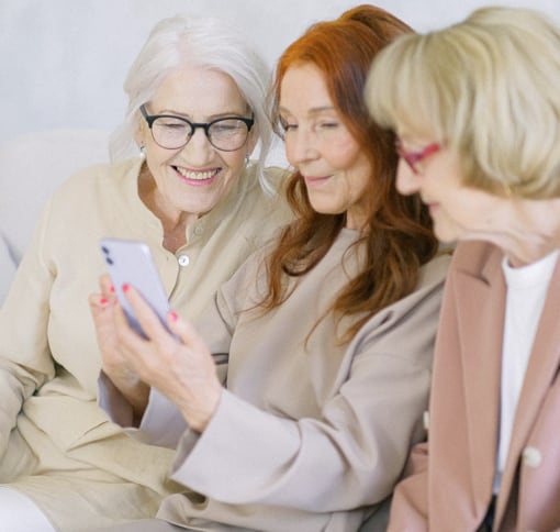 women in a video chatting